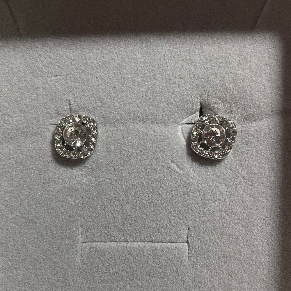 Elegant Silver Stud Earrings, New, Gift Boxed